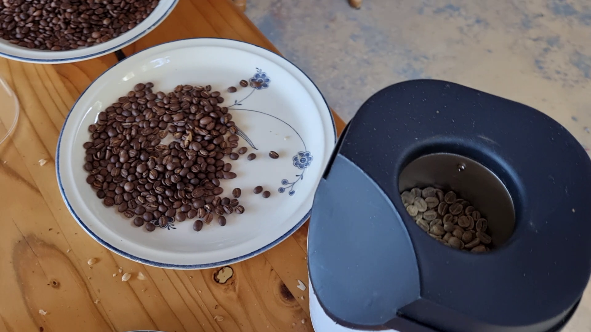 Sweet coffee from a popcorn popper.
